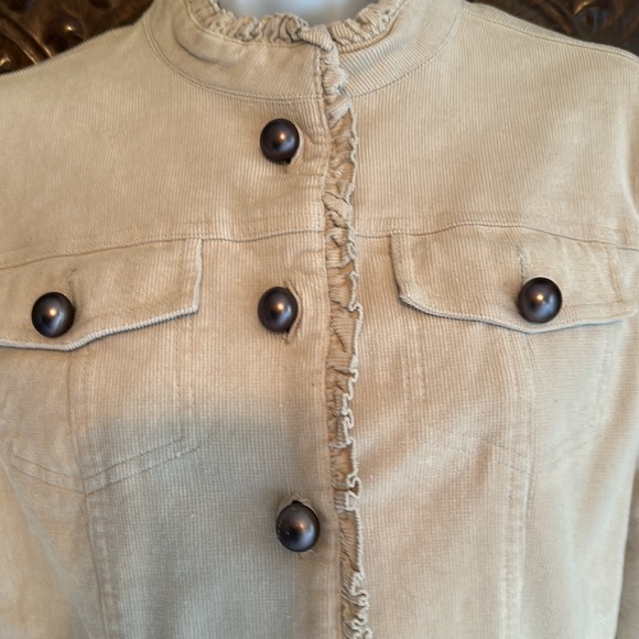 Trousers Etc cream corduroy blazer-size 4 - Picture 2 of 5